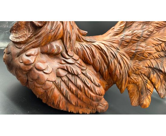 Scultura in legno "Gallina" - Primo '900