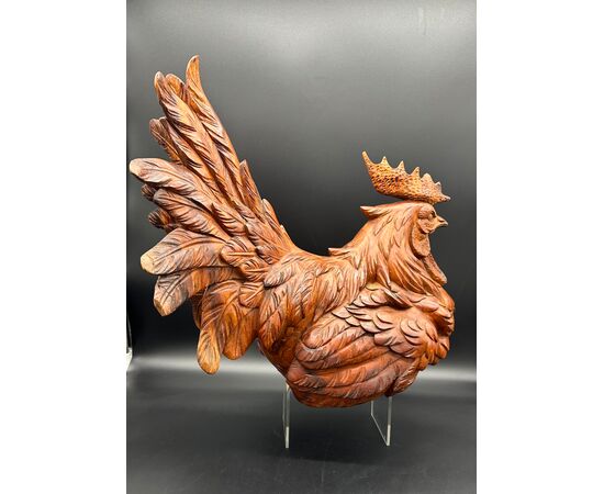 Scultura in legno "Gallina" - Primo '900
