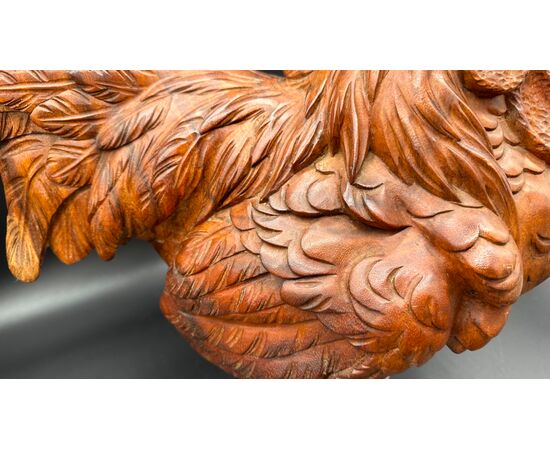 Scultura in legno "Gallina" - Primo '900