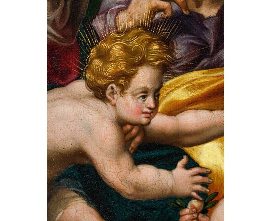 Metà XVII secolo, Scuola rubensiana, Sacra Famiglia con San Giovannino e Elisabetta