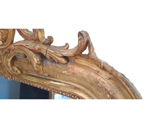 SPECCHIERA IN LEGNO DORATO - FRANCIA - XIX SEC.