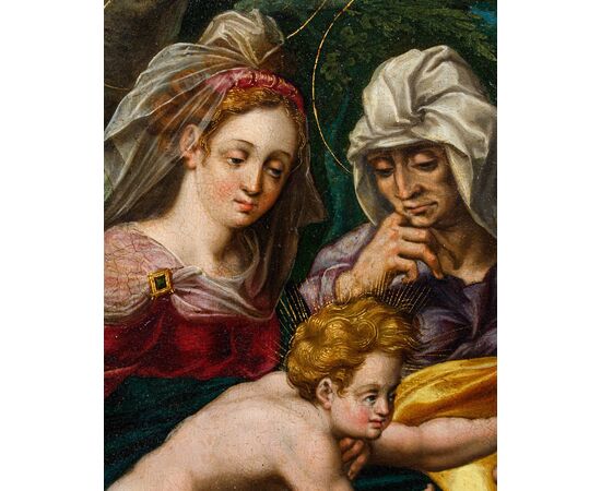 Metà XVII secolo, Scuola rubensiana, Sacra Famiglia con San Giovannino e Elisabetta