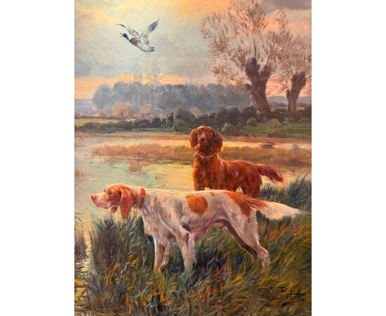 Petit - Scena di Caccia con Setter