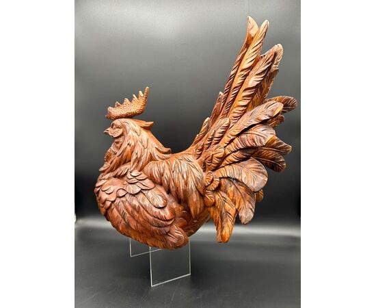 Scultura in legno "Gallina" - Primo '900