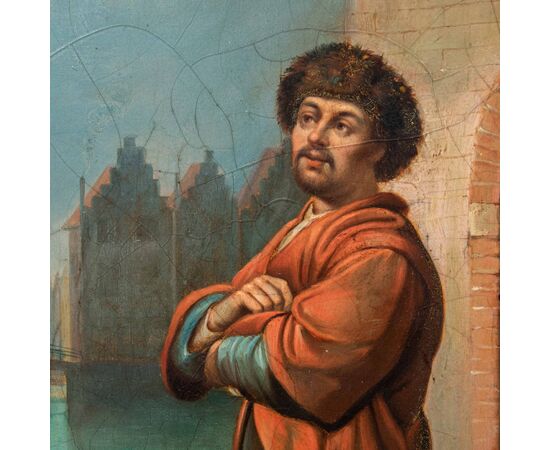Seguace di Hendrick Maertensz Rokes detto Sorgh (Rotterdam, 1610 o 1611 - 1670), Scena di mercato
