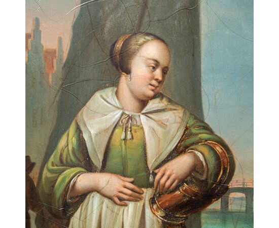 Seguace di Hendrick Maertensz Rokes detto Sorgh (Rotterdam, 1610 o 1611 - 1670), Scena di mercato
