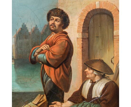 Seguace di Hendrick Maertensz Rokes detto Sorgh (Rotterdam, 1610 o 1611 - 1670), Scena di mercato
