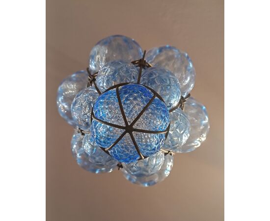 LAMPADA IN VETRO BLU DI MURANO PRIMI DEL XX SECOLO