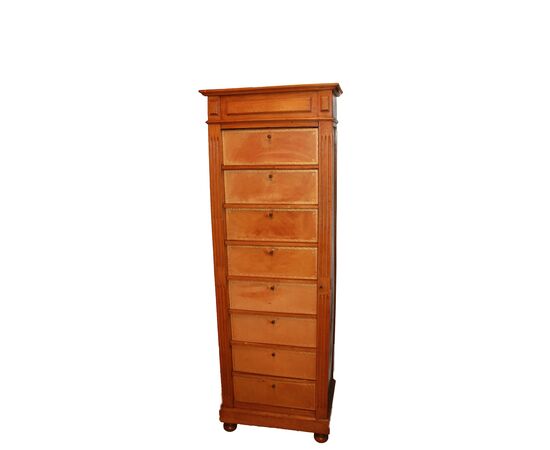 Settimino Porta Documenti in Legno di Ciliegio Pelle Decorata e Cartone