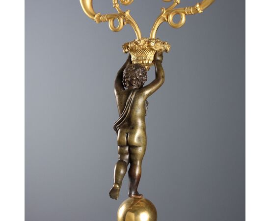 Coppia di Candelabri in Stile Napoleone III Italia Metà '900