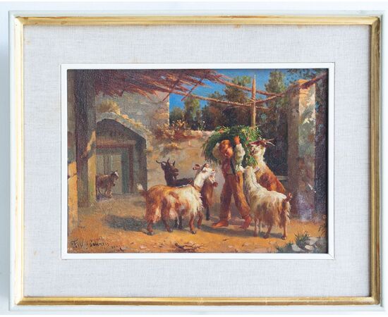 Scena campestre con capre – Filippo Palizzi