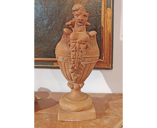 COPPIA DI VASI IN TERRACOTTA NEOCLASSICI FINE DEL XVIII SECOLO