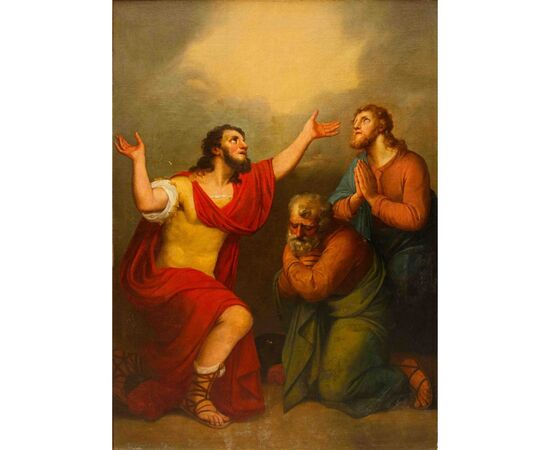 Pittore neoclassico, XIX secolo, Cornelio riceve lo Spirito Santo con Pietro a destra