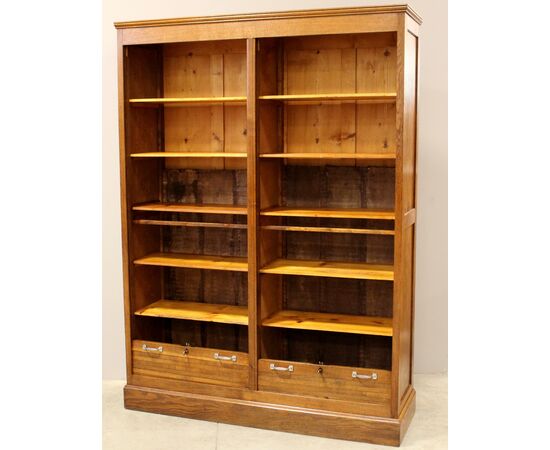 Antico classificatore archivio schedario serranda in rovere