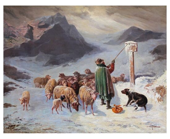 John Califano (Roma, 1864 – Chicago, 1924), Paesaggio montuoso innevato