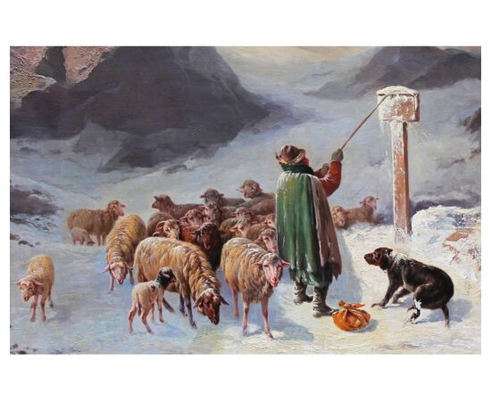 John Califano (Roma, 1864 – Chicago, 1924), Paesaggio montuoso innevato