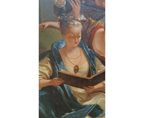 DIPINTO CON PICCOLO CONCERTO META’ XIX SECOLO 