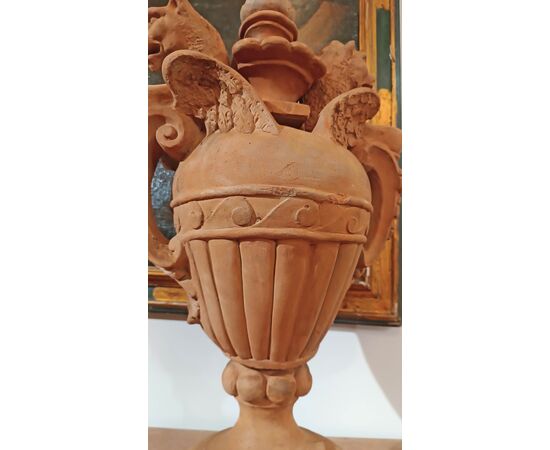 COPPIA DI VASI IN TERRACOTTA NEOCLASSICI FINE DEL XVIII SECOLO