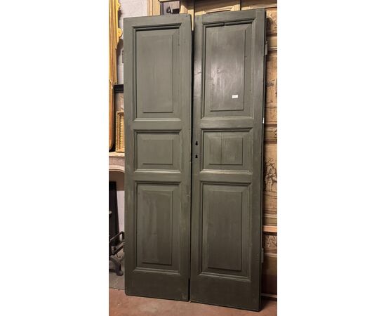 PTS894 - N. 3 Porte bifacciali a due battenti, epoca '800, luce cm L 102 x H 115