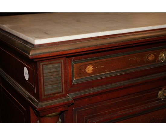 Secretaire francese stile Napoleone III Dipinto con scena galante Vernis Martin