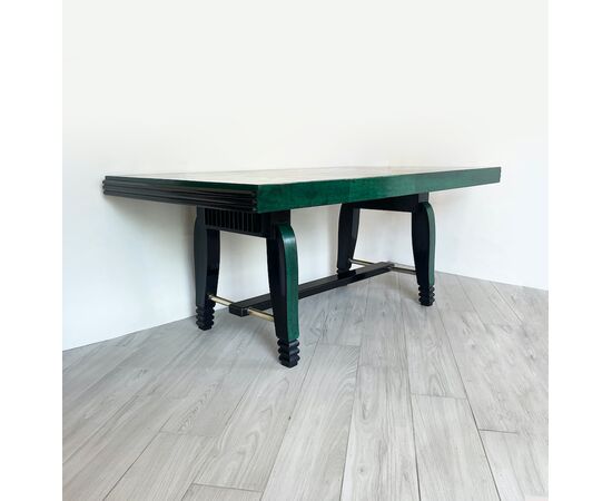 Tavolo da pranzo pergamena verde - Decò 1930