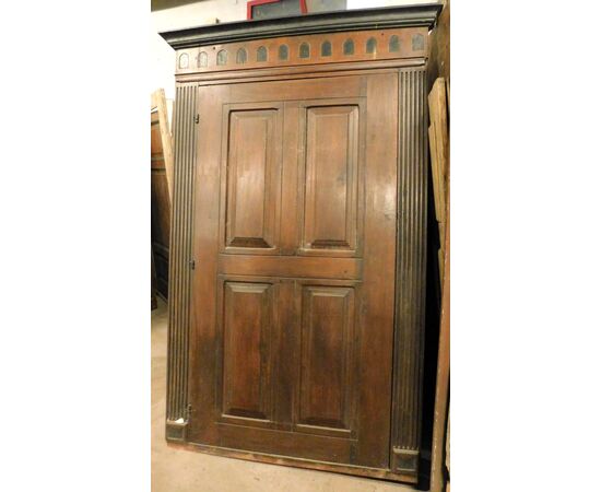 STIP021 - Placard Impero ad un anta in legno di noce chinato, epoca '800, misure cm L 135 x H 220