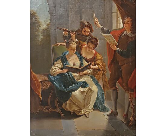 DIPINTO CON PICCOLO CONCERTO META’ XIX SECOLO 
