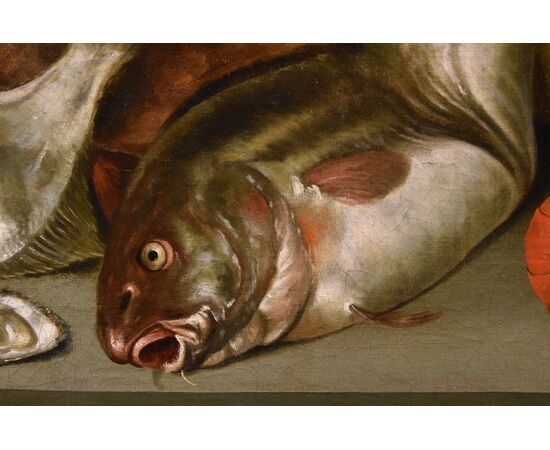 Natura morta con ostriche, pesci ed astici, Alexander van Adriaenssen (Anversa, 1587 - 1661)