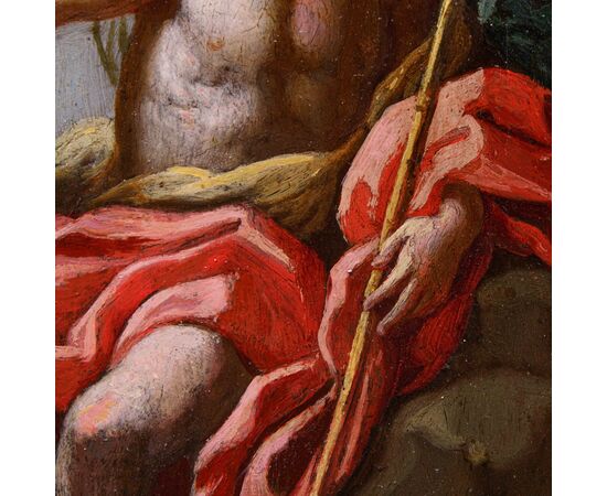 XVII secolo, scuola dei Carracci, San Giovanni Battista che annuncia la venuta di Cristo
