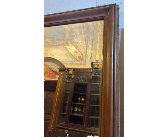 SPECC565 - Specchiera anni '40 con cornice in noce, misure cm L 196 x H 240