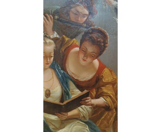 DIPINTO CON PICCOLO CONCERTO META’ XIX SECOLO 