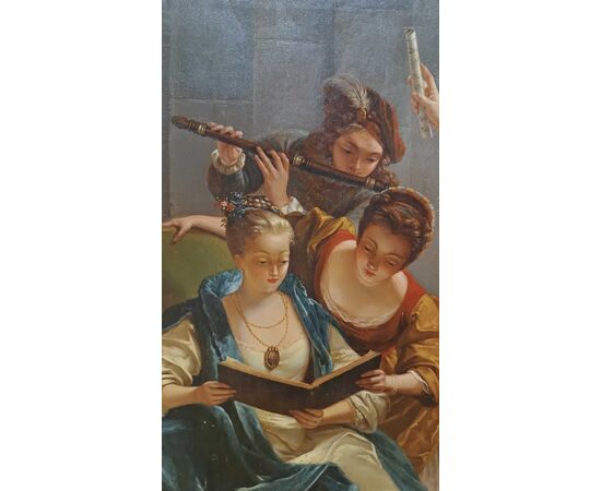 DIPINTO CON PICCOLO CONCERTO META’ XIX SECOLO 