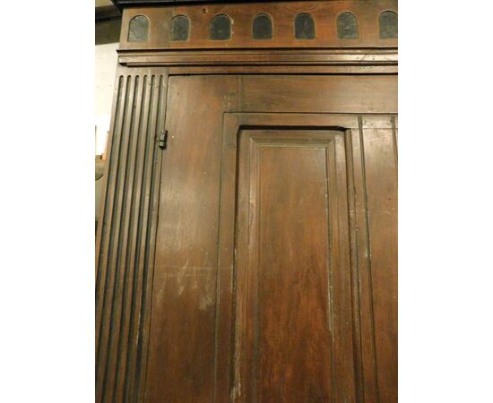 STIP021 - Placard Impero ad un anta in legno di noce chinato, epoca '800, misure cm L 135 x H 220