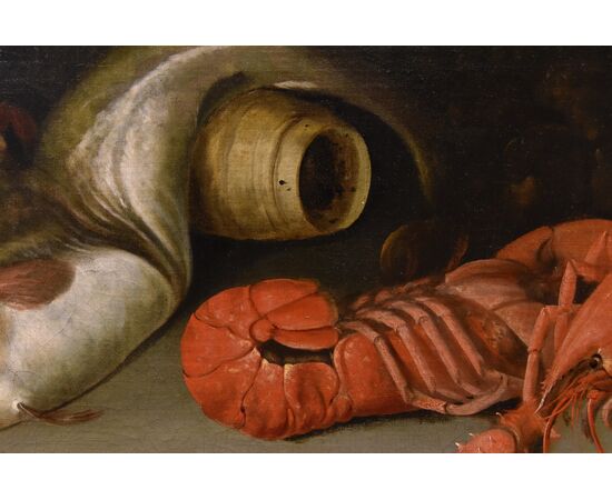 Natura morta con ostriche, pesci ed astici, Alexander van Adriaenssen (Anversa, 1587 - 1661)