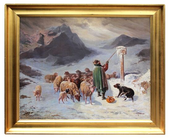 John Califano (Roma, 1864 – Chicago, 1924), Paesaggio montuoso innevato