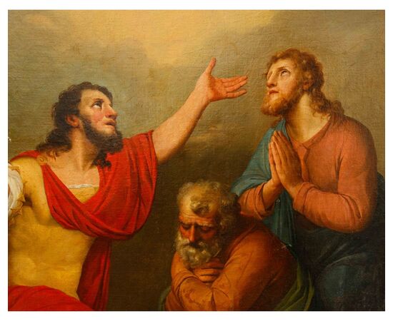 Pittore neoclassico, XIX secolo, Cornelio riceve lo Spirito Santo con Pietro a destra