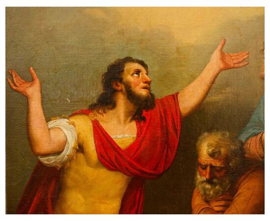 Pittore neoclassico, XIX secolo, Cornelio riceve lo Spirito Santo con Pietro a destra