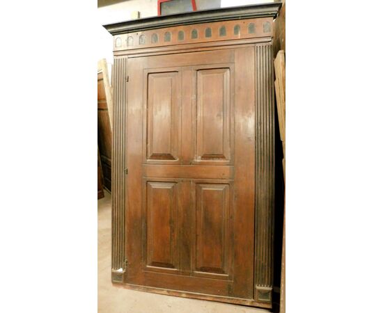 STIP021 - Placard Impero ad un anta in legno di noce chinato, epoca '800, misure cm L 135 x H 220