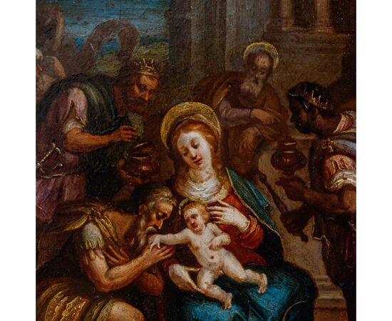 XVII secolo, Scuola fiamminga, Adorazione dei Magi