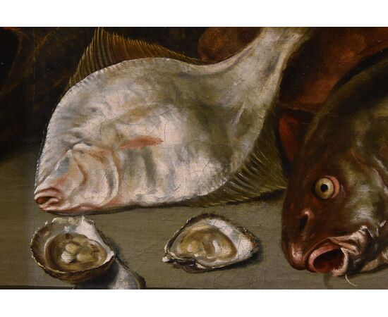 Natura morta con ostriche, pesci ed astici, Alexander van Adriaenssen (Anversa, 1587 - 1661)