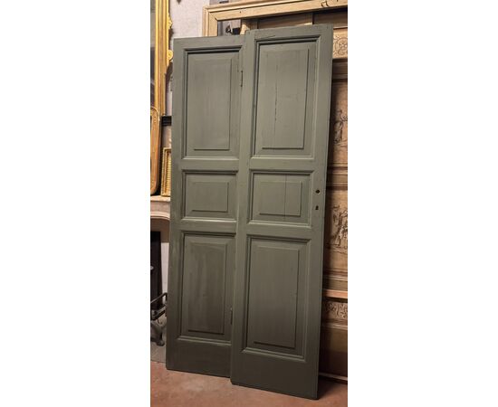 PTS894 - N. 3 Porte bifacciali a due battenti, epoca '800, luce cm L 102 x H 115