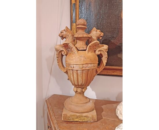 COPPIA DI VASI IN TERRACOTTA NEOCLASSICI FINE DEL XVIII SECOLO