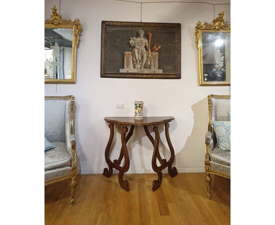 CONSOLLE DA MURO IN NOCE XVII SECOLO 
