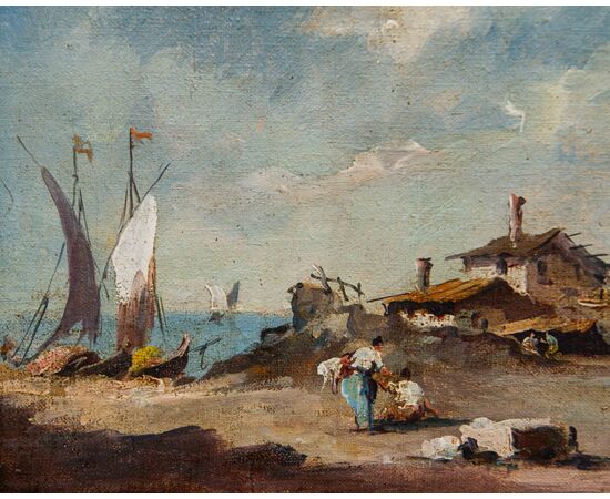 Giuseppe Ponga (Chioggia, 1856 – Venezia, 1925), Capriccio con figure