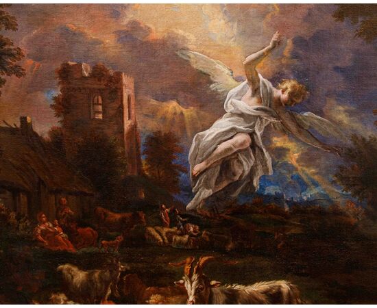Carlo Preda (Milano, 1651 o 1652 – 1729),  Annuncio e Adorazione dei pastori