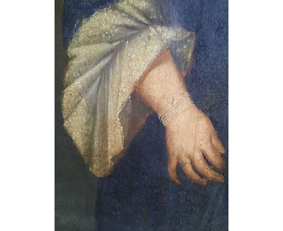 GRANDE RITRATTO DI DAMA CON VENTAGLIO E GIOIELLI