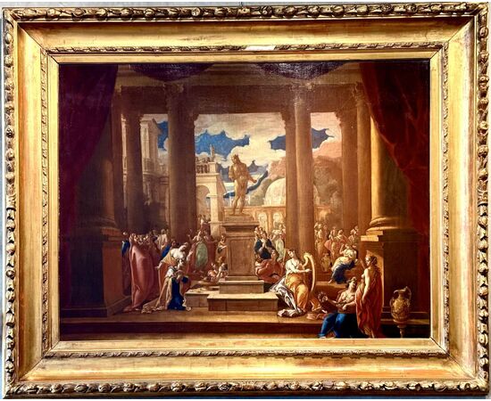Francesco Perezzoli  detto il Ferrarini o il veronese  “Adorazione di Giove “ con colonnato.