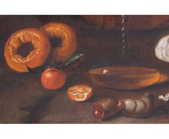 Natura morta - Carlo Magini (Fano, 16 settembre 1720 – Fano, 3 luglio 1806) XVIII secolo - Scheda prof.Agresti - Olio su tela 