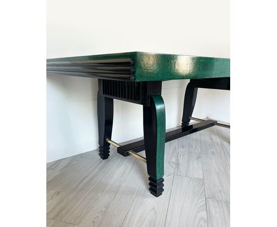 Tavolo da pranzo pergamena verde - Decò 1930