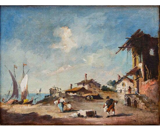 Giuseppe Ponga (Chioggia, 1856 – Venezia, 1925), Capriccio con figure